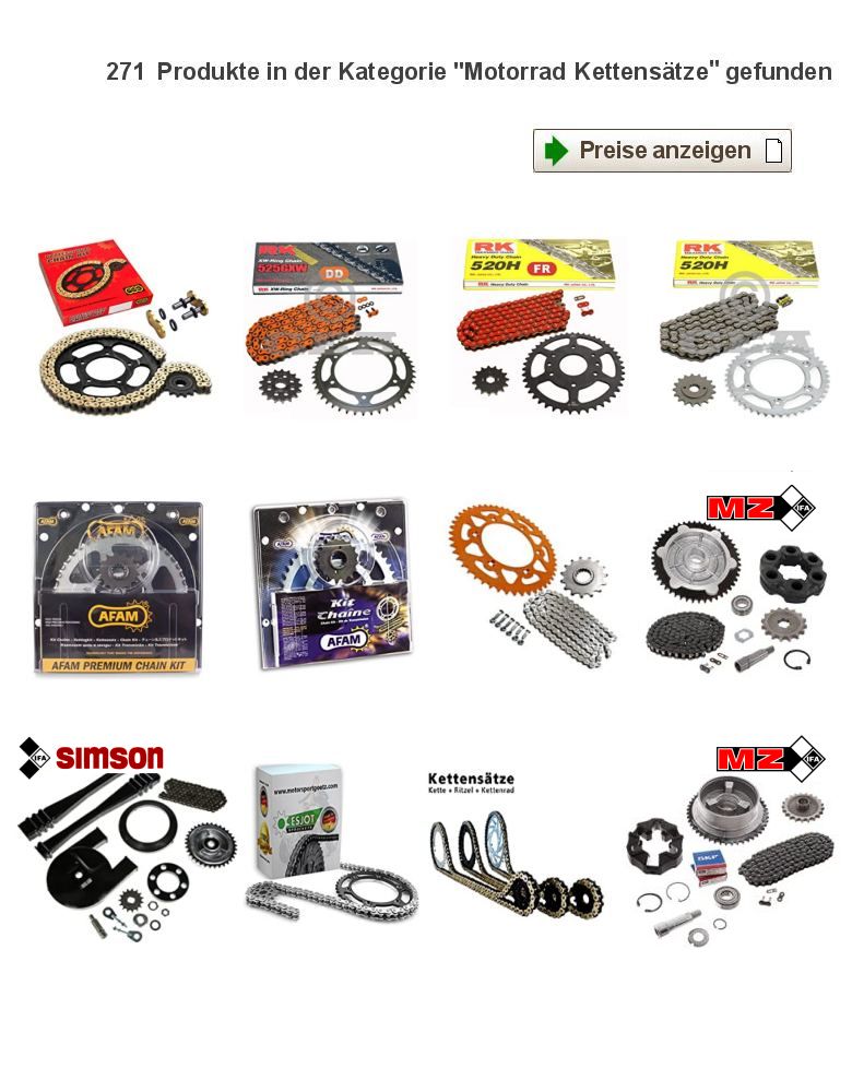 Motorräder, Ersatzteile & Zubehör : Antrieb & Getriebe: Kettenkit / Kettensatz / Ketten-Set