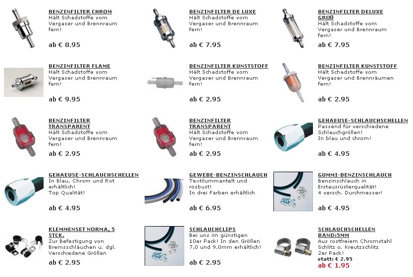 Motorrad Benzinfilter & Benzinleitungen - r Benzinhahndichtungen, Dichtungss�tze, Kupplungsdeckeldichtungen, Magnet-�labla�schrauben, Ventildeckeldichtungen, Gabeldichtungen (Symmeringe) 